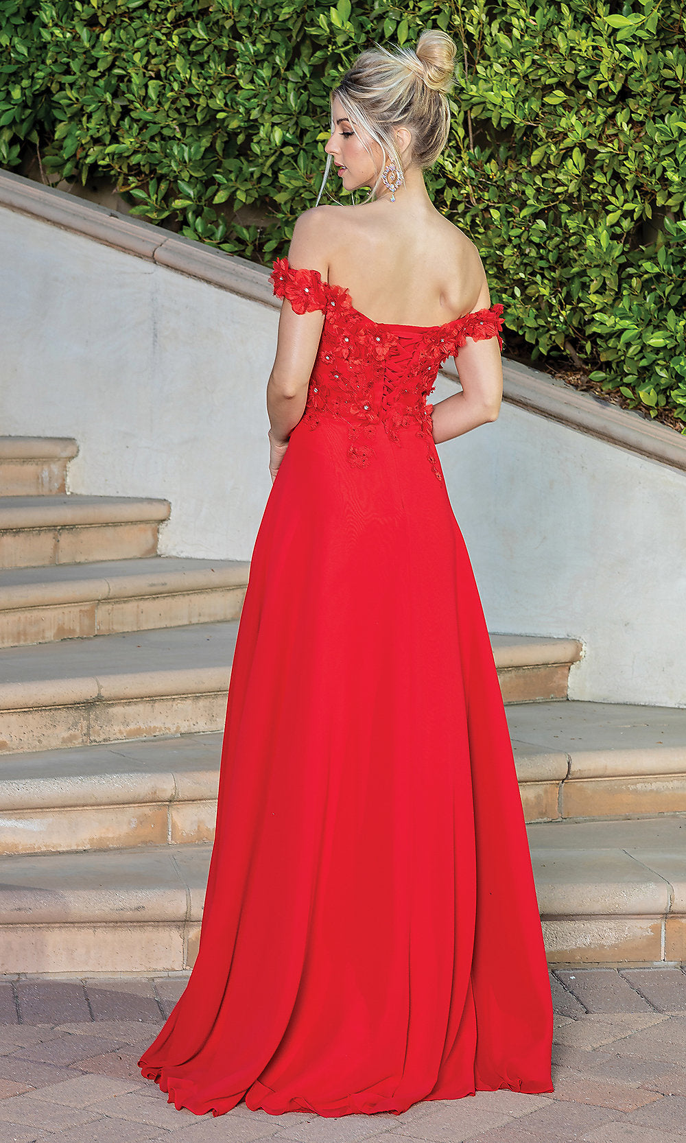 Dancing Queen-Long Corset-Back Prom Dress with Beaded Bodice